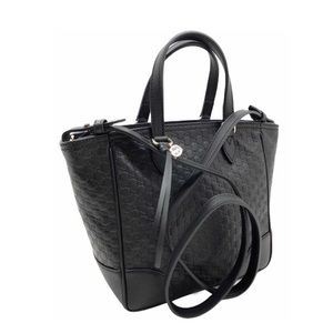 Gucci Guccissima Bree Black Leather Small Bag